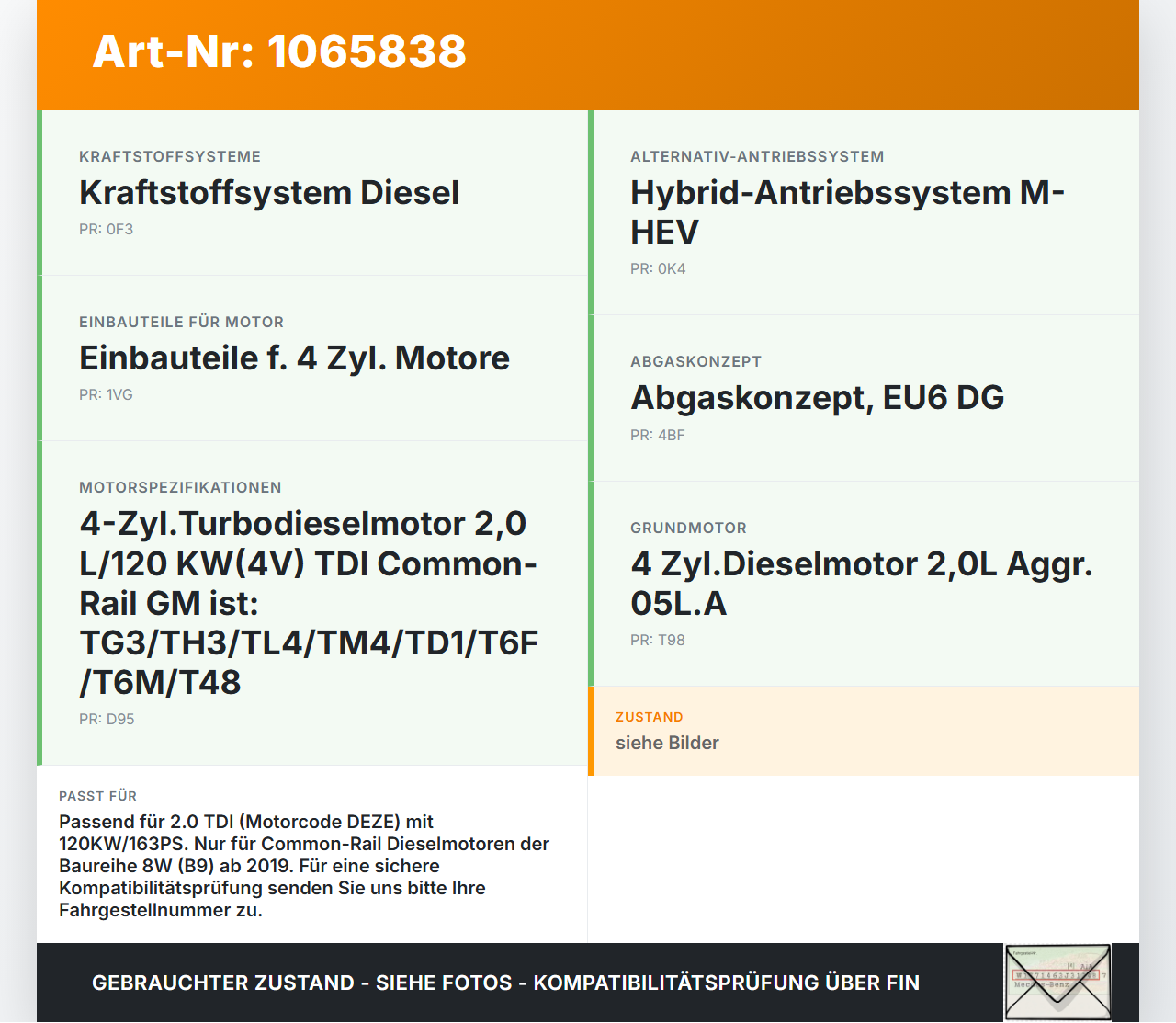 Audi A4 8W 19-24 TDI 2,0 120KW Hochdruck Leitung Kraftstoffleitung Audi A4 8W 19-24 27.01.2020 05L130321B gebraucht Vorschau 3