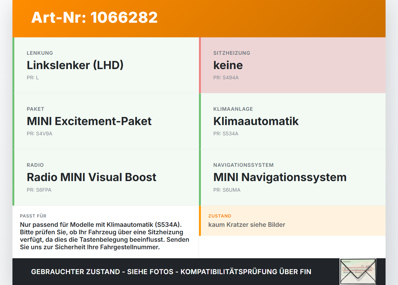 MINI F54  Clubman 15-19 Bedienteil Bedienelement Klimabedienteil MINI F54  Clubman 15-19 19.05.2017 61315A41F40... Vorschau 3