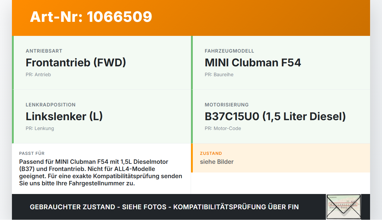 MINI F54  Clubman 15-19 1,5 85KW Vorderachse Motorträger Motorhalter Achsträger MINI F54  Clubman 15-19 19.05.2017... Vorschau 3