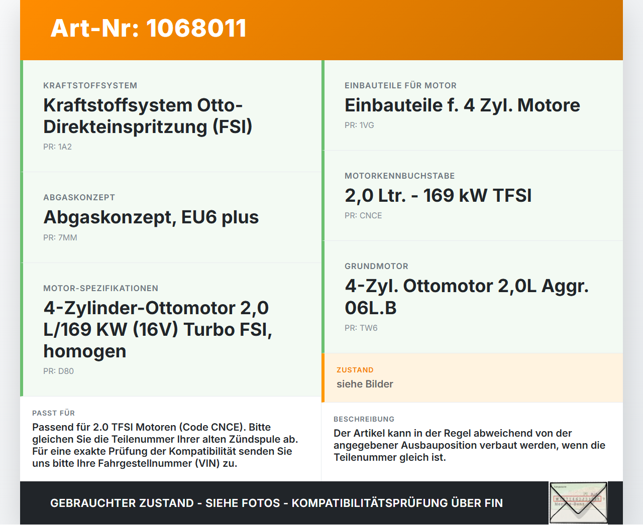 Audi Q5 8R 12-16 TFSI 2,0 169KW Zündspule Zündmodul Stabzündspule Audi Q5 8R 12-16 04.10.2016 06L905110F 06H905110G... Vorschau 3