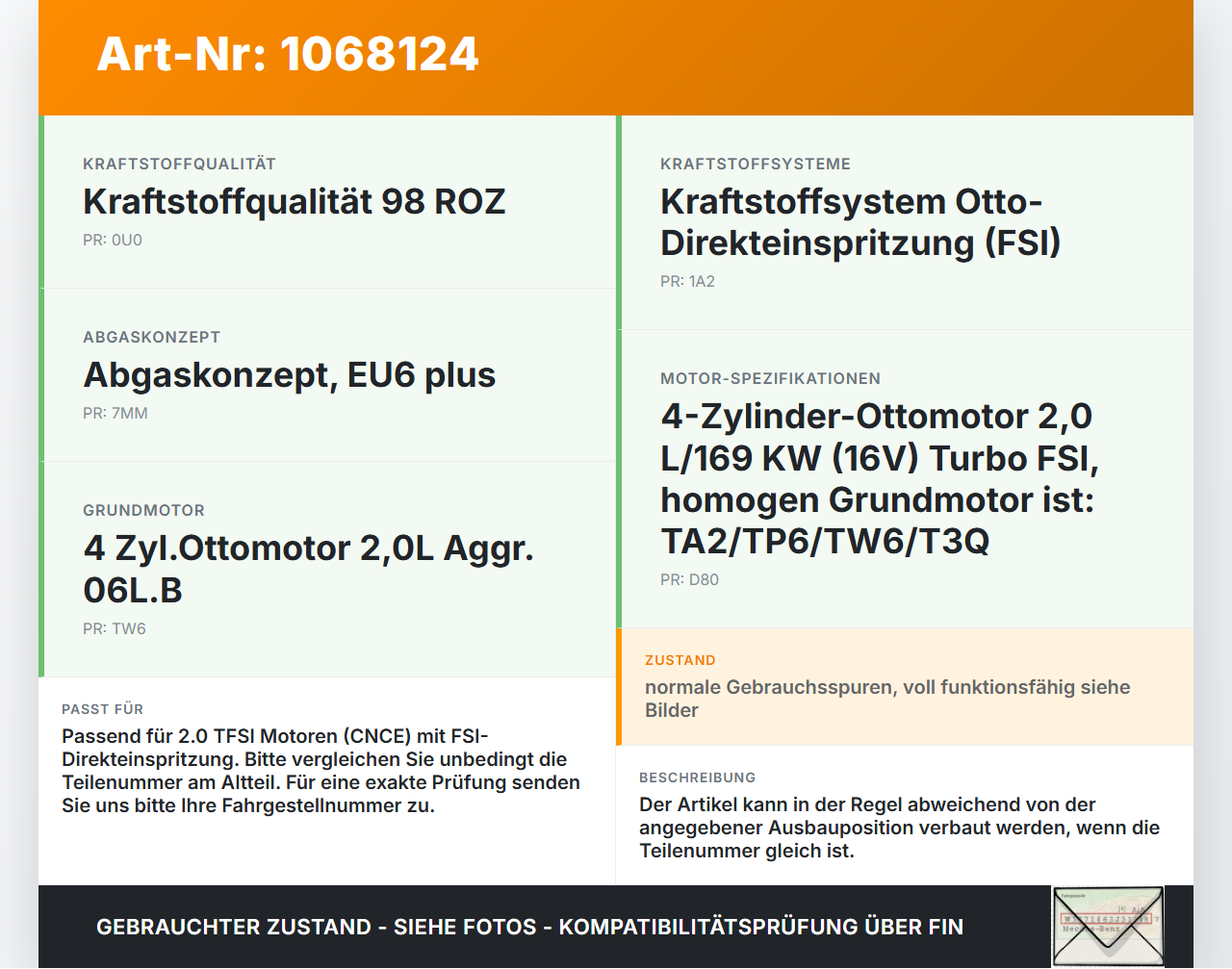 Audi Q5 8R 12-16 TFSI 2,0 169KW Benzininjektor Einspritzventil Einspritzdüse Injektor Pos.2 Audi Q5 8R 12-16... Vorschau 3