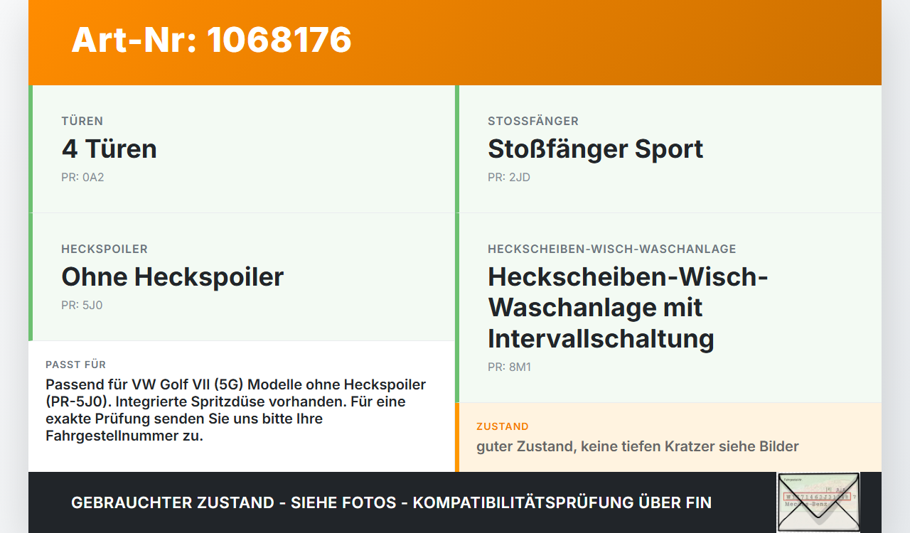 VW Golf VII 7 5G 17-20 5T Bremslicht 3. Bremsleuchte für Klappe VW Golf VII 7 5G 17-20 22.11.2019 5K0945087D gebraucht Vorschau 3