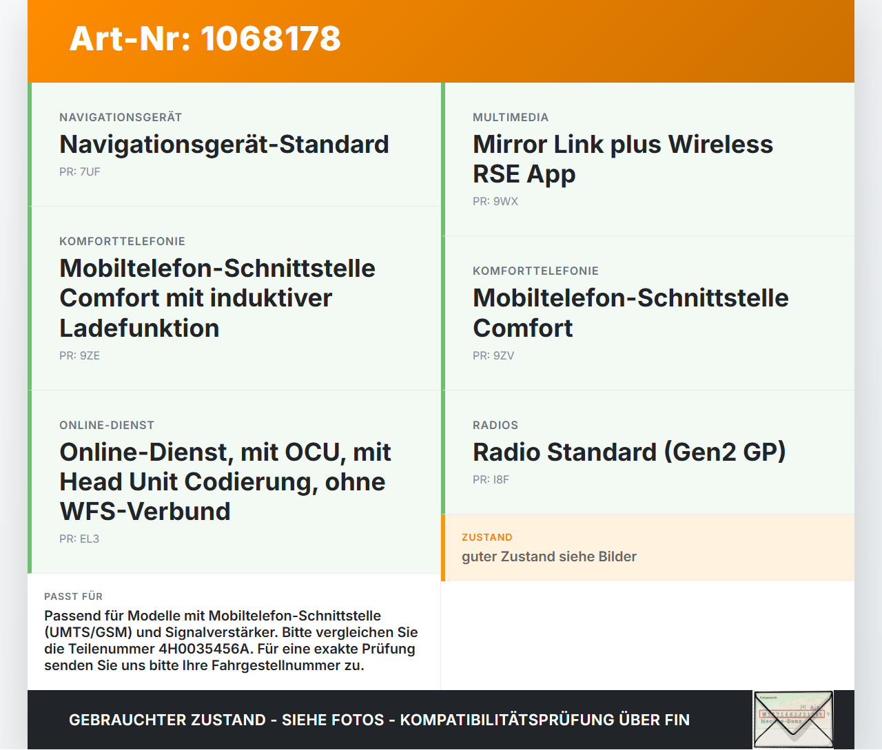 VW Golf VII 7 5G 17-20 Steuergerät ECU Modul UMTS GSM MMC SG VW Golf VII 7 5G 17-20 22.11.2019 4H0035456A gebraucht Vorschau 3