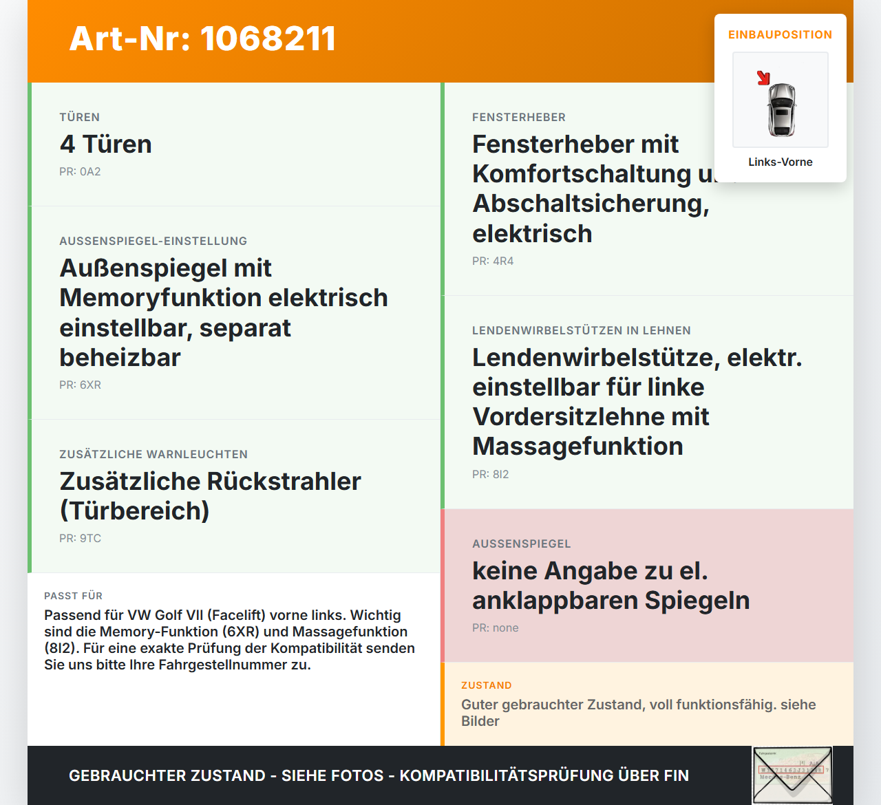 VW Golf VII 7 5G 17-20 Steuergerät ECU SG Türmodul Links Vorne VW Golf VII 7 5G 17-20 22.11.2019 5Q4959593K... Vorschau 3