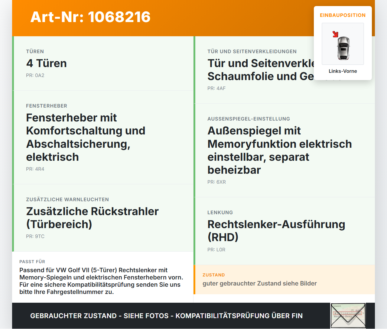 VW Golf VII 7 5G 17-20 5T Kabelbaum Tür und Fensterheber Links Vorne VW Golf VII 7 5G 17-20 22.11.2019 5G2971161BM... Vorschau 3