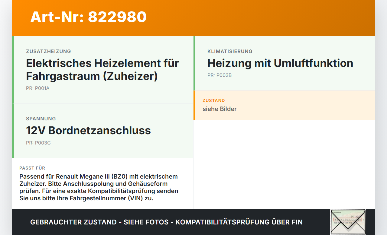 Renault Megane III BZ0 10-12 Zusatzheizung Zuheizer Heizelement Elektrisch Renault Megane III BZ0 10-12 28.09.2011... Vorschau 3