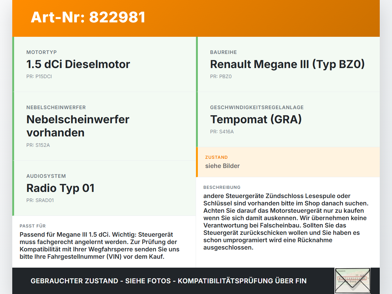 Renault Megane III BZ0 10-12 dCi 1,5 66KW Steuergerät ECU für Motor Motorsteuergerät Renault Megane III BZ0 10-12... Vorschau 3