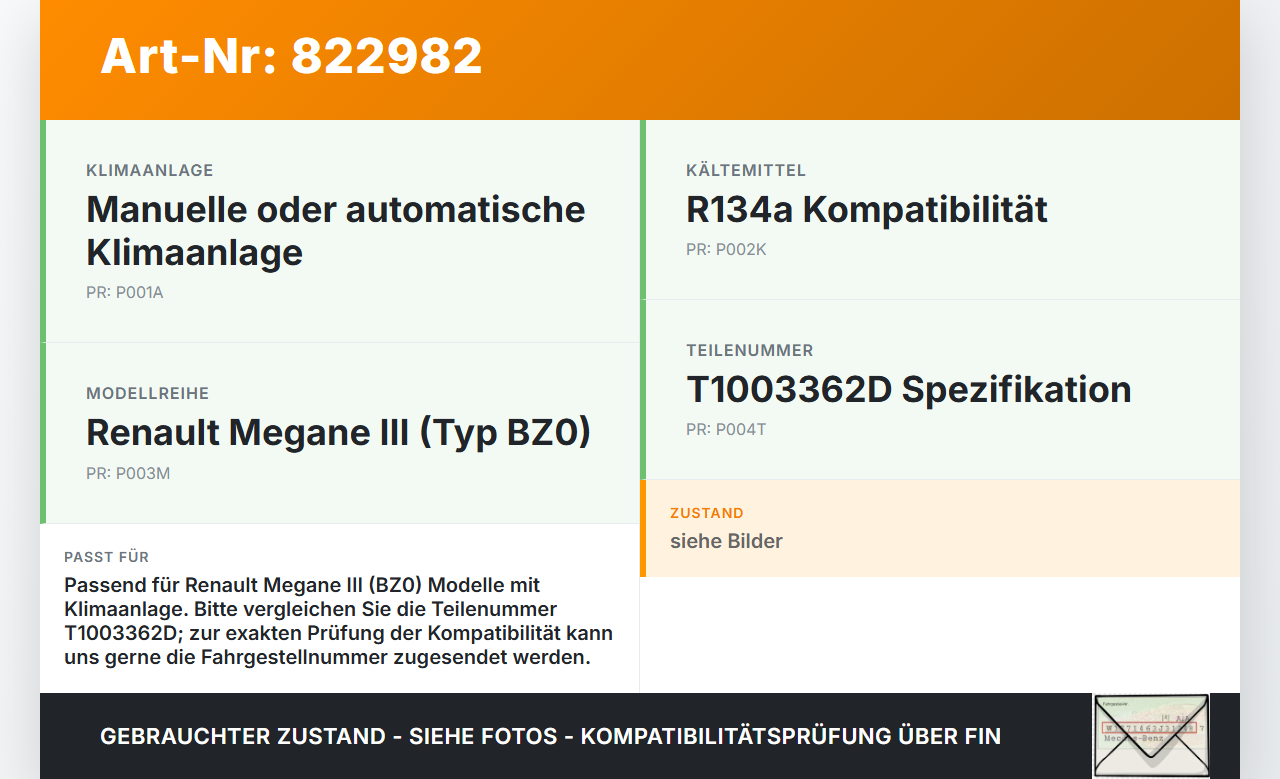 Renault Megane III BZ0 10-12 Expansionsventil für Klima Renault Megane III BZ0 10-12 28.09.2011 T1003362D gebraucht Vorschau 3