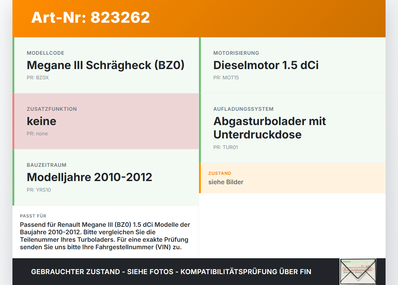 Renault Megane III BZ0 10-12 dCi 1,5 66KW K9K834 Druckdose für Turbolader Turbo Abgasturbolader Renault Megane III... Vorschau 3
