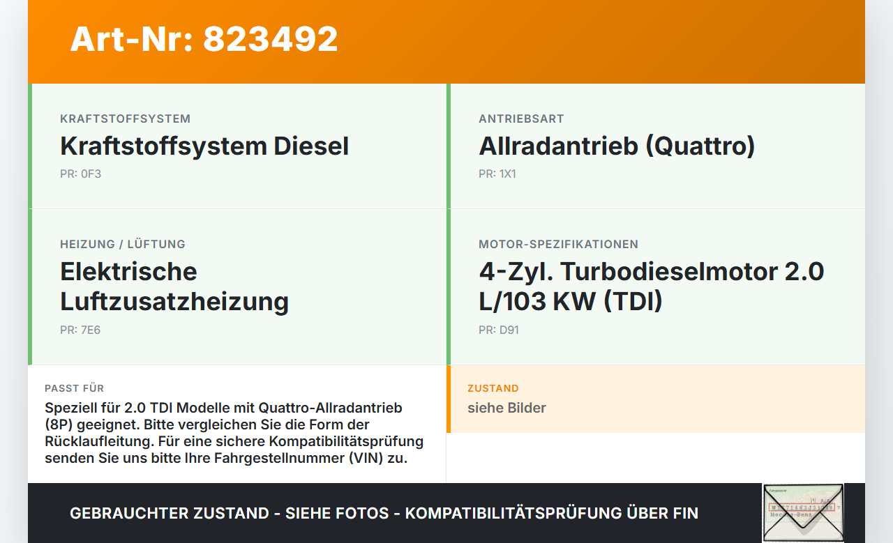Audi A3 8P qu 08-13 TDI 2,0 103KW Leitung Kraftstoffleitung Rücklauf Audi A3 8P qu 08-13 20.10.2008 gebraucht Vorschau 3