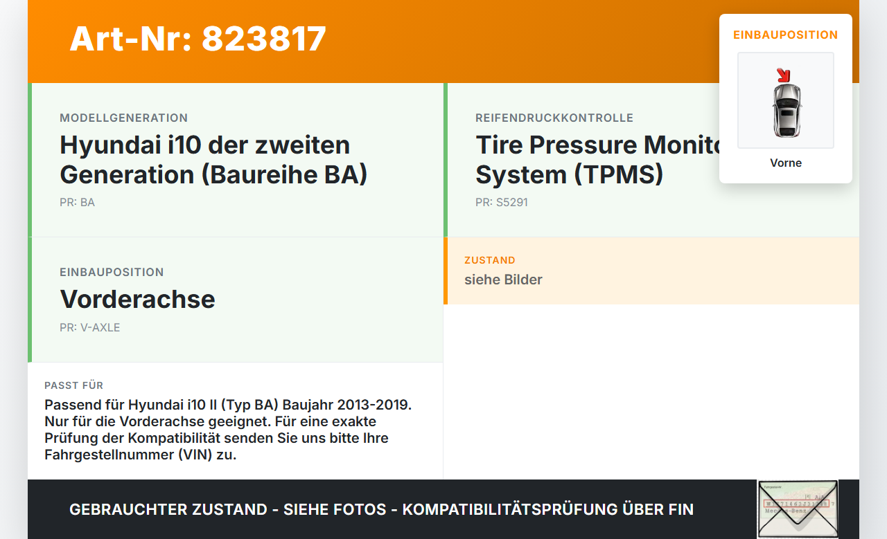 Hyundai I10 II BA 13-19 Stabilisator Stabi Vorne Hyundai I10 II BA 13-19 08.12.2014 gebraucht Vorschau 3