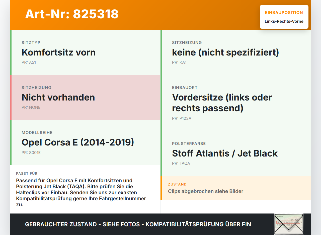 Opel Corsa E 14-19 Kopfstütze für Fahrer Sitz Rechts oder Links Vorne Opel Corsa E 14-19 27.01.2016 gebraucht Vorschau 3