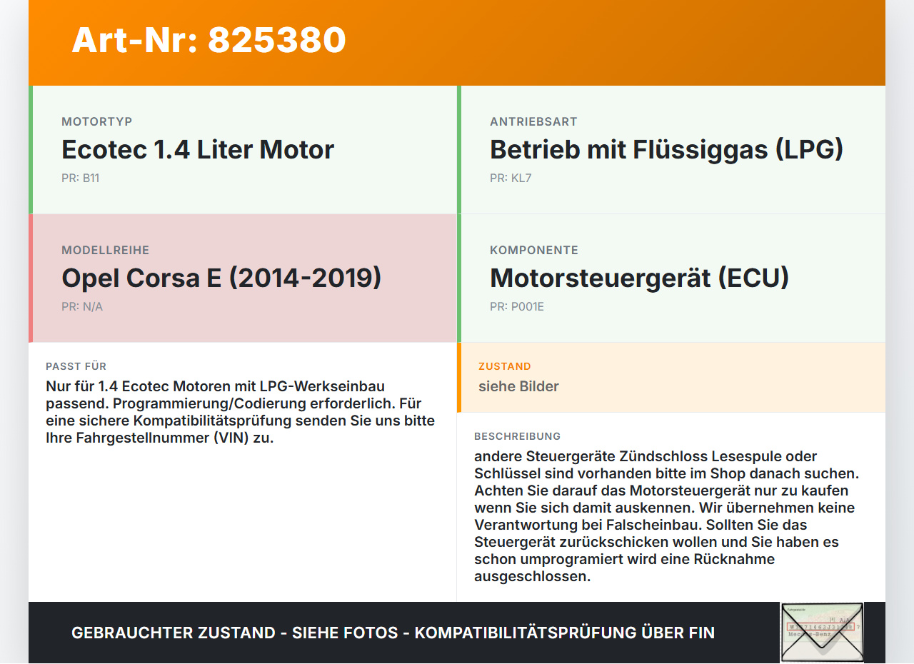 Opel Corsa E 14-19 ecotec 1,4 66KW Steuergerät ECU für Motor Motorsteuergerät LPG Opel Corsa E 14-19 27.01.2016... Vorschau 3