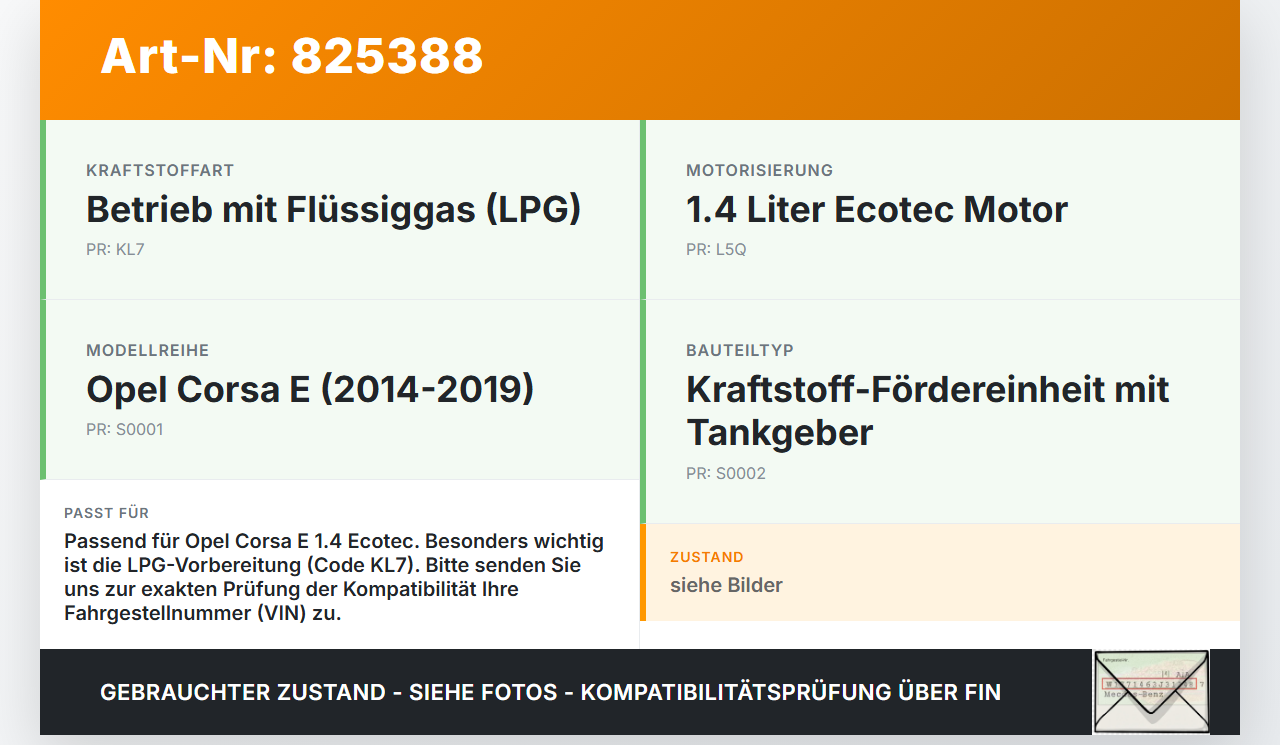 Opel Corsa E 14-19 ecotec 1,4 66KW Kraftstoffpumpe Kraftstoff Förderpumpe Tankgeber Opel Corsa E 14-19 27.01.2016... Vorschau 3