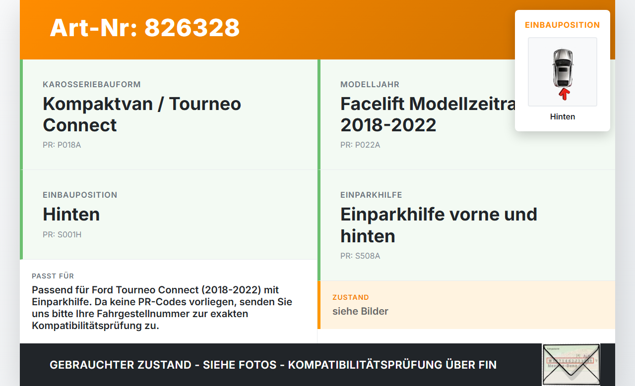 Ford Tourneo Connect 18-22 Träger Pralldämpfer für Stoßstange Hinten Ford Tourneo Connect 18-22 26.09.2019 gebraucht Vorschau 3