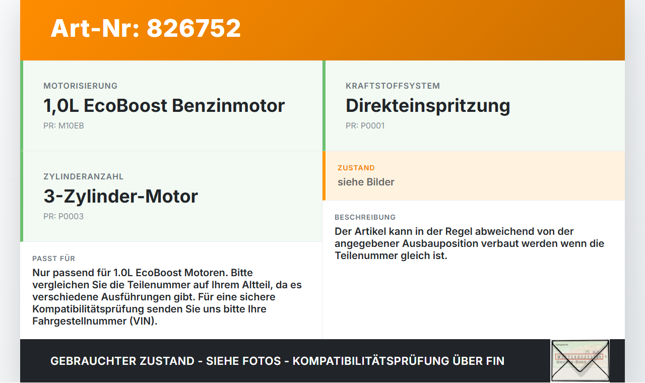 Ford Tourneo Connect 18-22 EcoBoost 1,0 74KW Einspritzdüse Einspritzventil Zyl.1 Ford Tourneo Connect 18-22... Vorschau 3