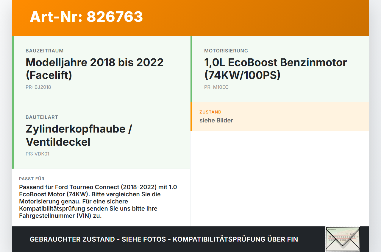 Ford Tourneo Connect 18-22 EcoBoost 1,0 74KW 10FD0X Ventildeckel Zylinderkopfhaube Ford Tourneo Connect 18-22... Vorschau 3