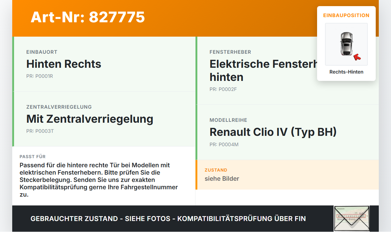 Renault Clio IV BH 12-20 Lim Kabelbaum Leitungssatz für Tür und Fensterheber Hinten Rechts Renault Clio IV BH 12-20... Vorschau 3