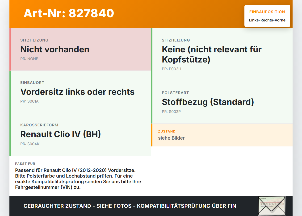 Renault Clio IV BH 12-20 Kopfstütze für Fahrer Sitz Rechts oder Links Vorne Renault Clio IV BH 12-20 19.06.2012... Vorschau 3