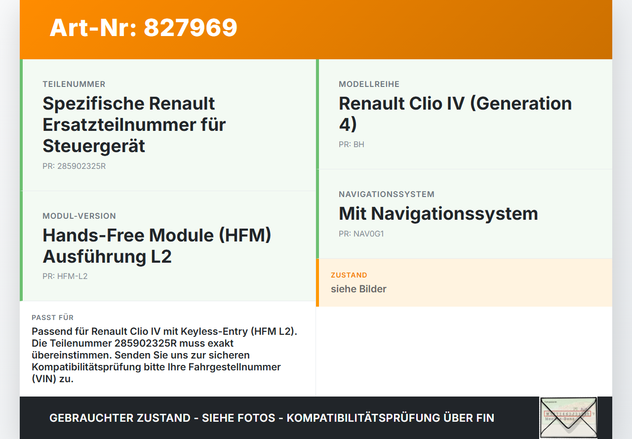 Renault Clio IV BH 12-20 Steuergerät ECU Modul HFM X98 L2 Renault Clio IV BH 12-20 19.06.2012 285902325R... Vorschau 3