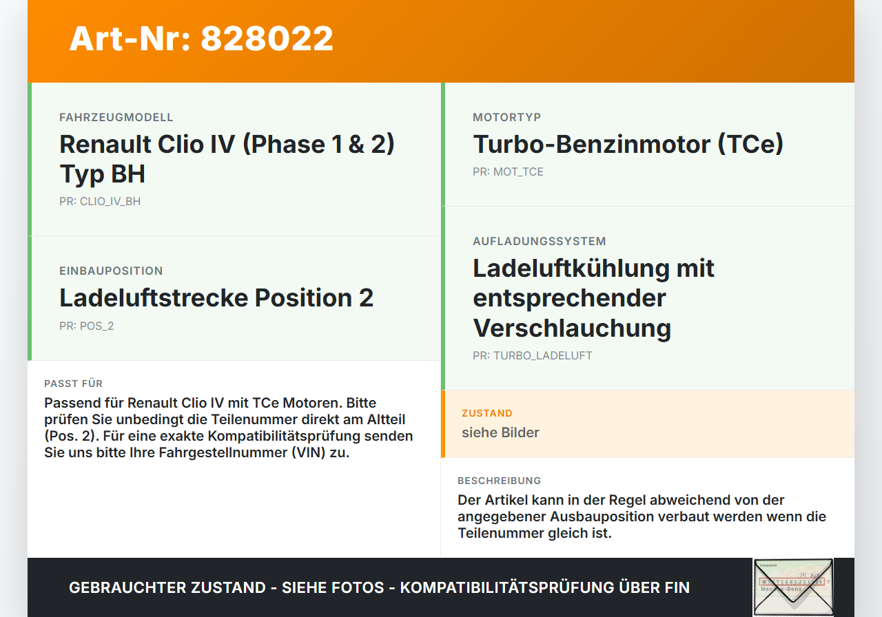 Renault Clio IV BH 12-20 TCe 90 0,9 66KW Ansaugrohr Ladeluftschlauch Luftschlauch Pos.2 Renault Clio IV BH 12-20... Vorschau 3
