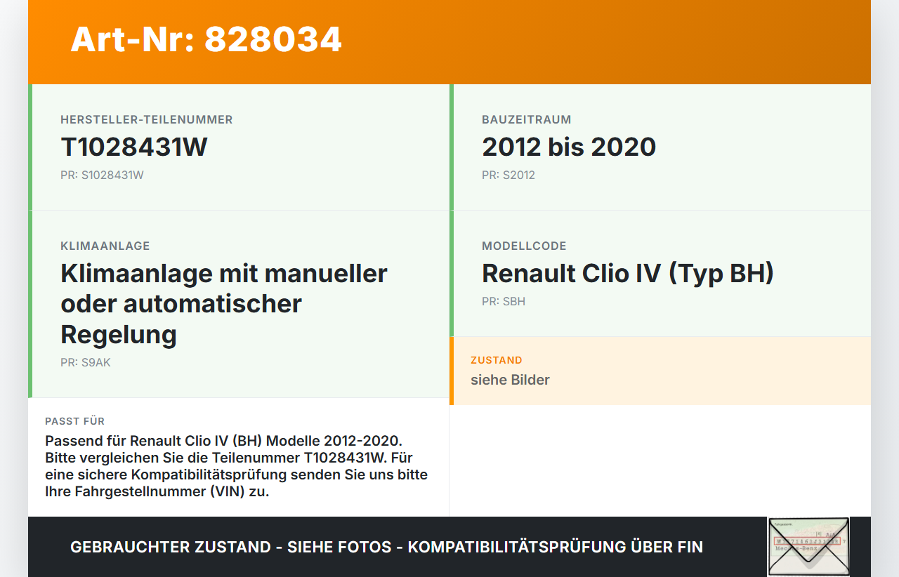 Renault Clio IV BH 12-20 Expansionsventil für Klima Renault Clio IV BH 12-20 19.06.2012 T1028431W gebraucht Vorschau 3