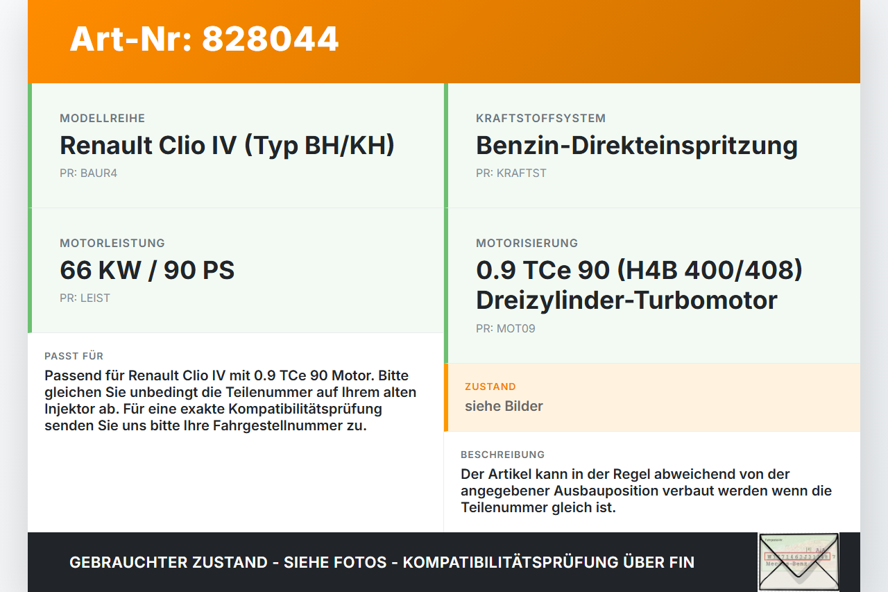 Renault Clio IV BH 12-20 TCe 90 0,9 66KW Injektor Einspritzdüse Rail Zyl.2 Renault Clio IV BH 12-20 19.06.2012 gebraucht Vorschau 3