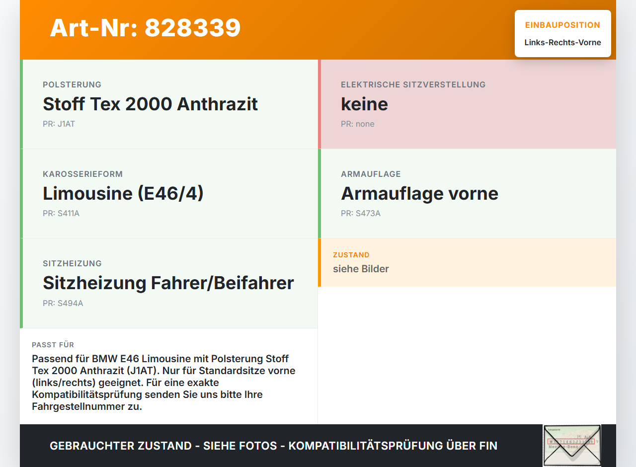 BMW E46 3er 318d 01-05 Lim Kopfstütze für Beifahrer Sitz Rechts oder Links Vorne BMW E46 3er 318d 01-05 23.10.2003... Vorschau 3