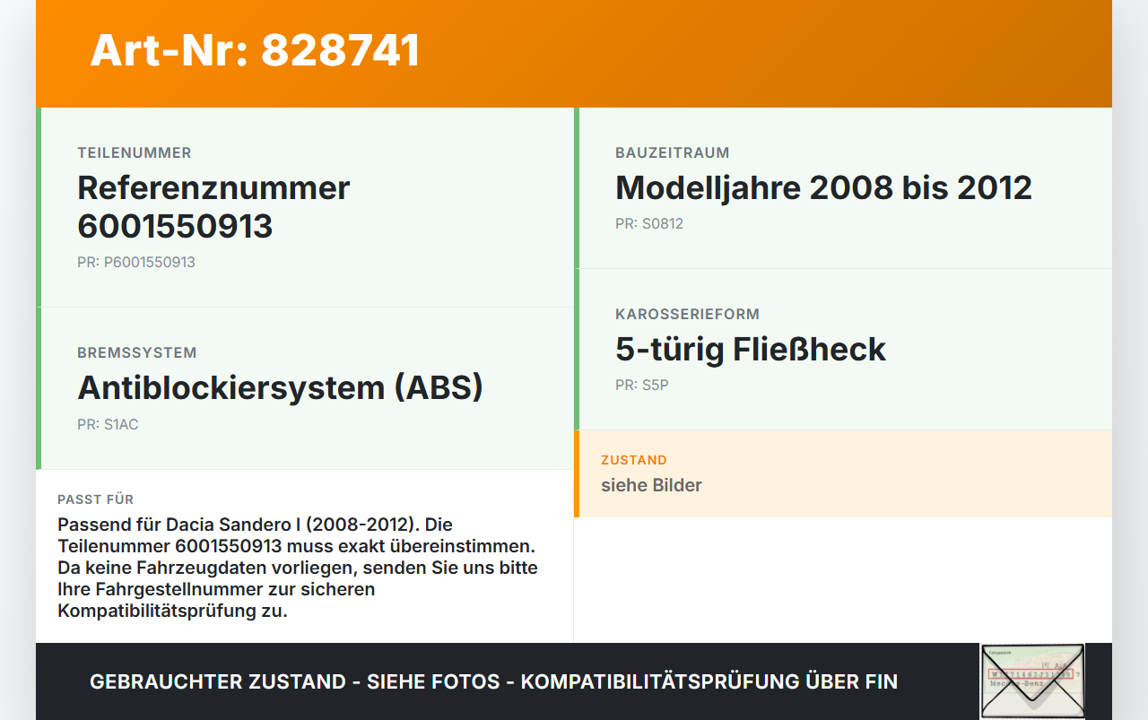 Dacia Sandero I 5P 08-12 ABS Steuergerät Aggregat Hydraulikblock Dacia Sandero I 5P 08-12 09.09.2009 8200756095... Vorschau 3