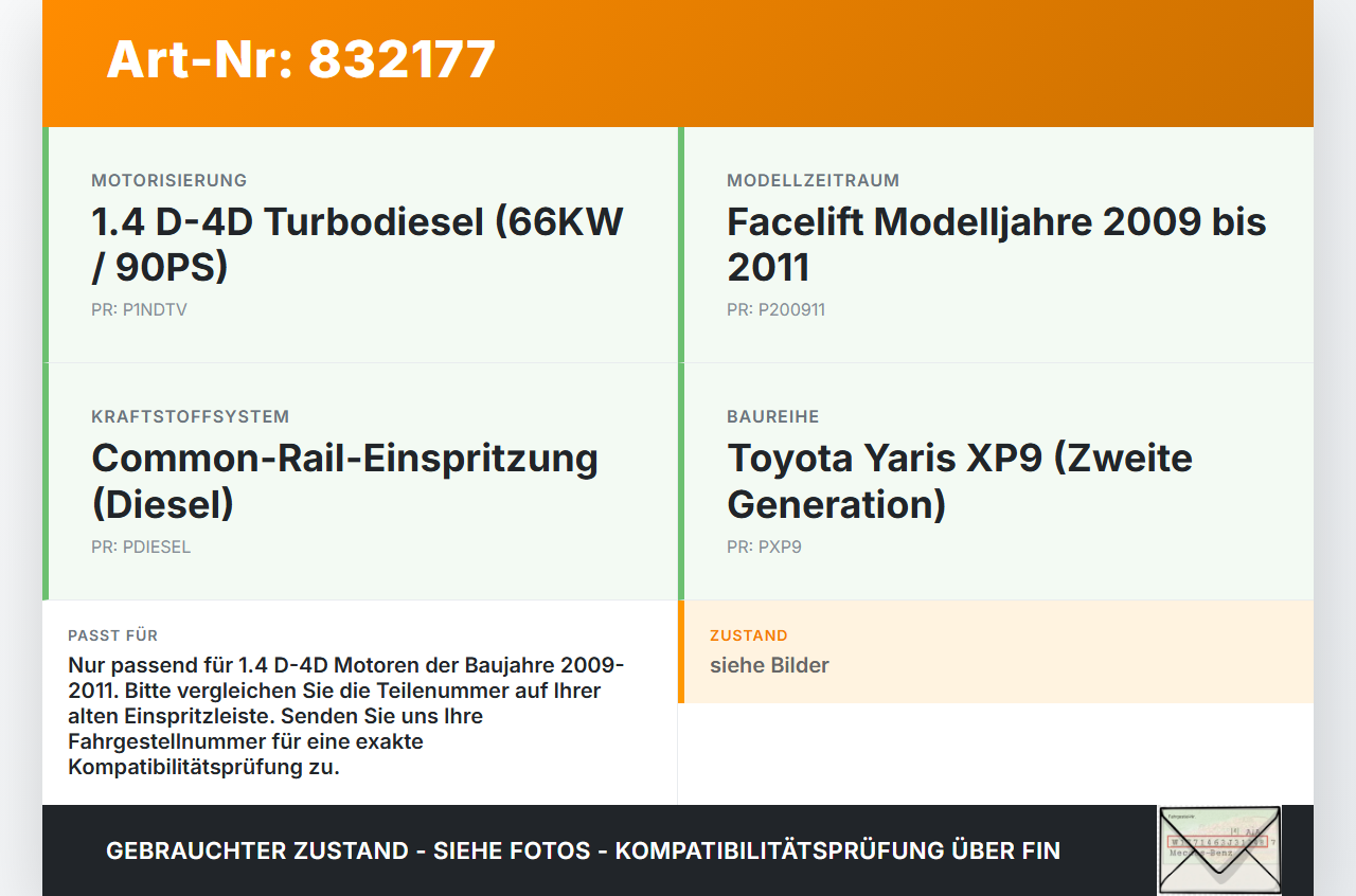 Toyota Yaris 09-11 D-4D 1,4 66KW Einspritzleiste Düsenstock für Einspritzanlage Toyota Yaris 09-11 01.10.2010... Vorschau 3