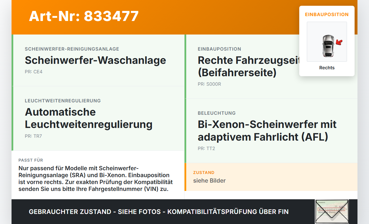 Opel Insignia A G09 08-13 Waschdüse Hubzylinder SRA für Scheinwerfer Rechts Opel Insignia A G09 08-13 12.11.2009... Vorschau 3
