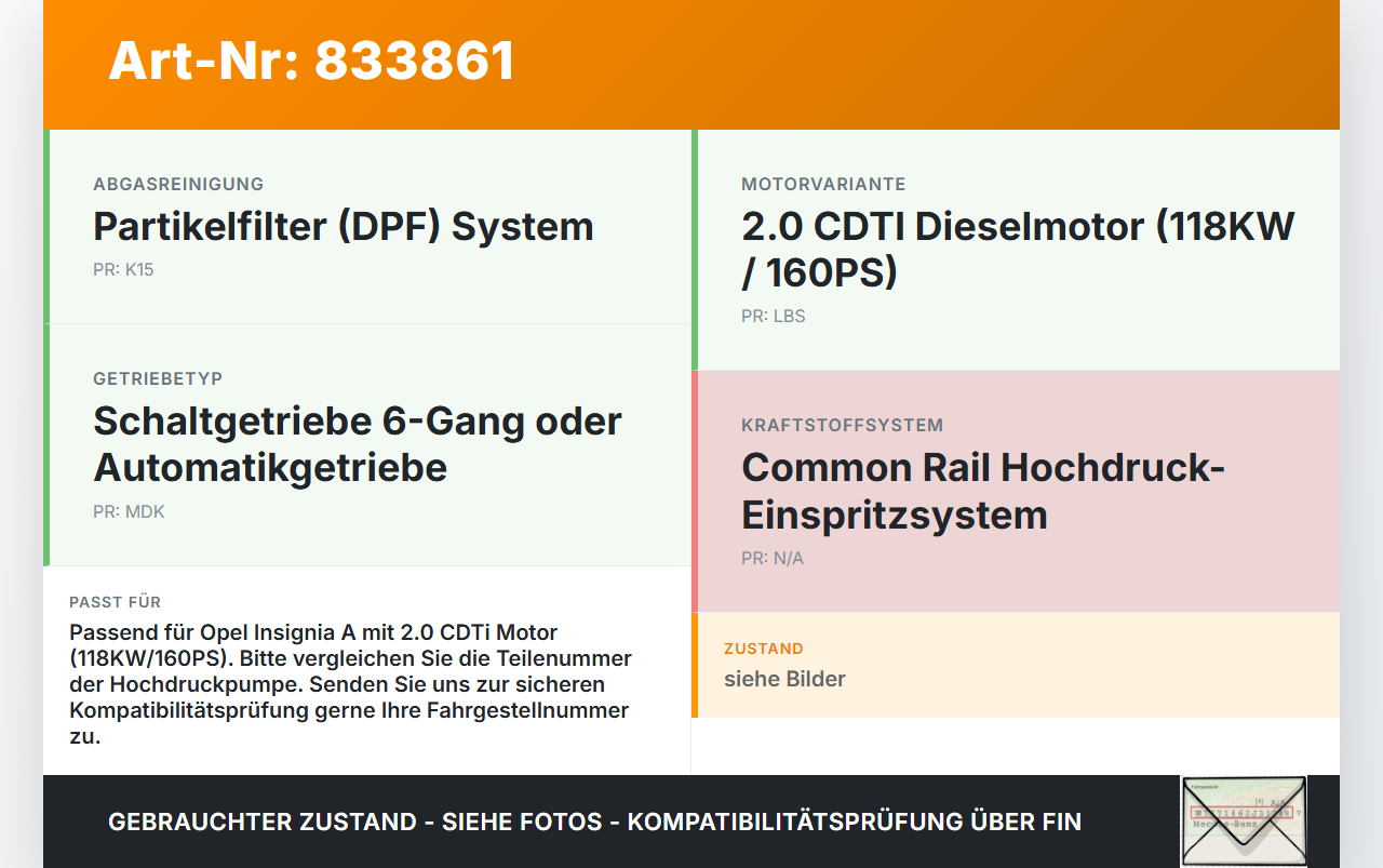 Opel Insignia A G09 08-13 CDTi 2,0 118KW Einspritzpumpe Hochdruckpumpe Opel Insignia A G09 08-13 12.11.2009... Vorschau 3