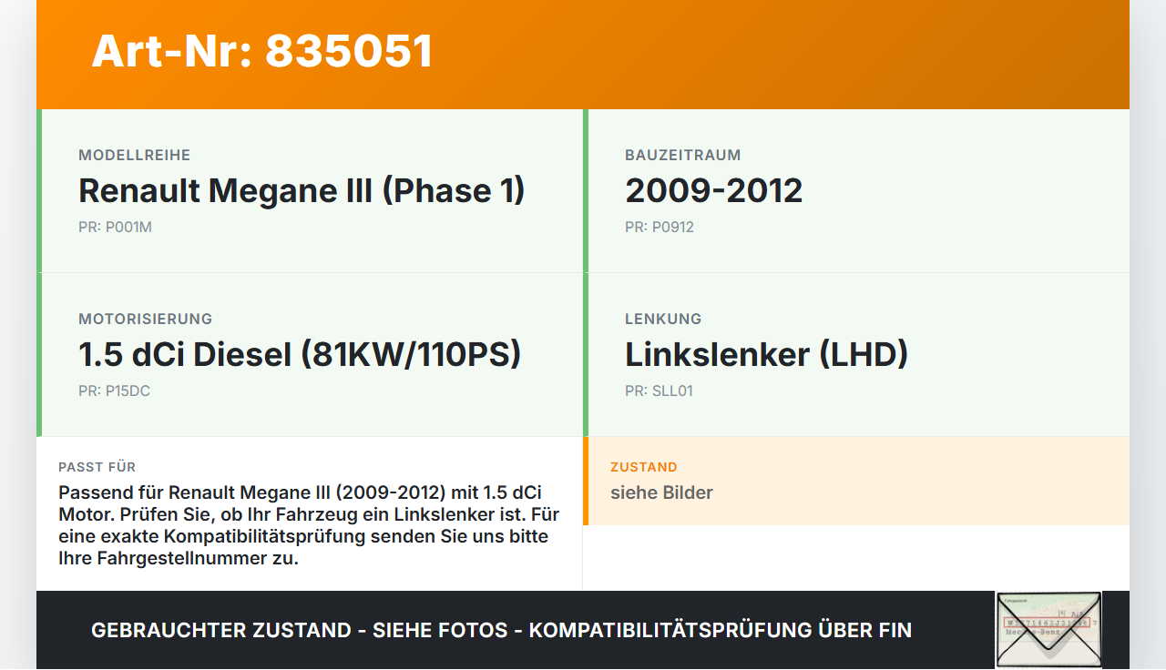 Renault Megane III 09-12 DCi 1,5 81KW Hebel für Motorhaube Entriegelung Renault Megane III 09-12 26.02.2010 gebraucht Vorschau 3