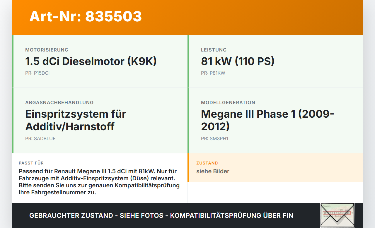 Renault Megane III 09-12 DCi 1,5 81KW Halterung für Düse Additiv Renault Megane III 09-12 26.02.2010 gebraucht Vorschau 3