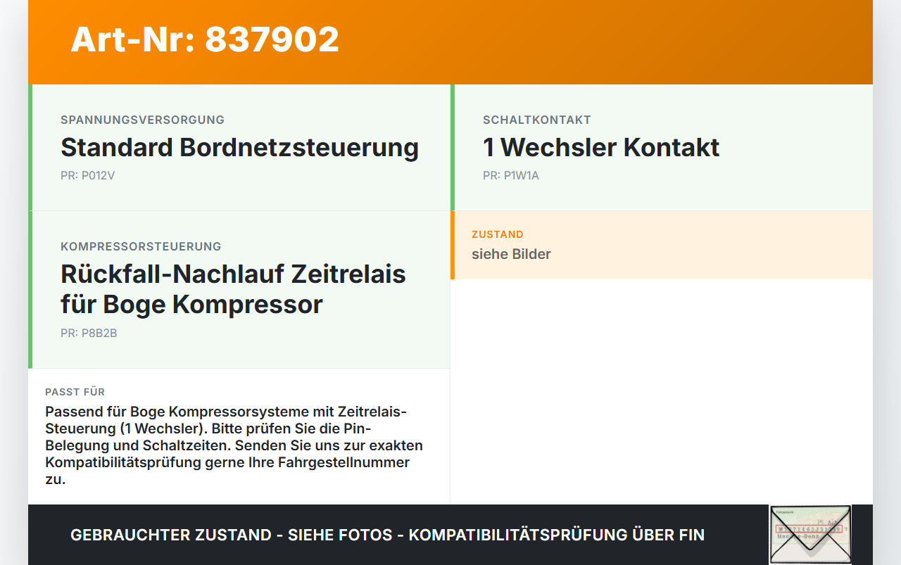 Boge Kompressor Rückfall Zeitrelais 1 Wechsler Boge Kompressor 01.01.1992 gebraucht Vorschau 3