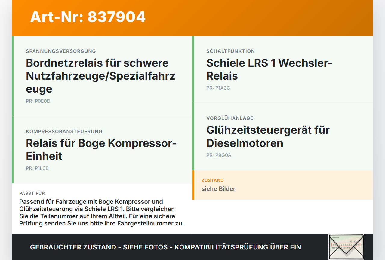 Boge Kompressor Relais Schiele LRS 1 Wechsler Boge Kompressor 01.01.1992 2.410.400.20 gebraucht Vorschau 3