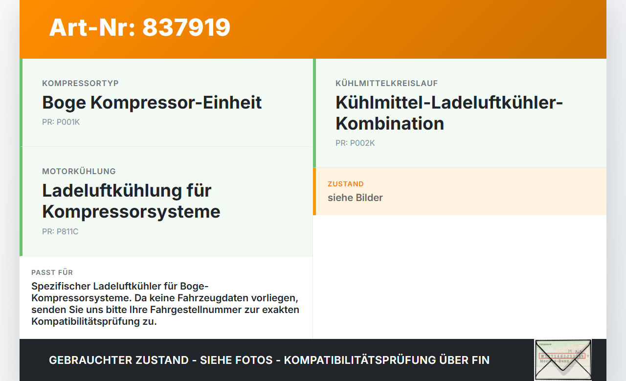 Boge Kompressor Kühler Ladeluftkühler Boge Kompressor 01.01.1992 0720.089.0000 gebraucht Vorschau 3