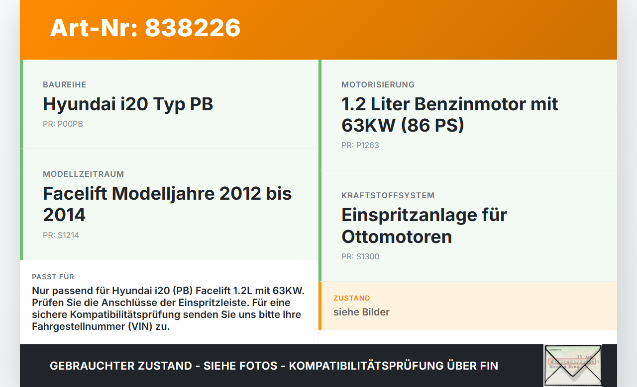 Hyundai I20 PB 12-14 1,2 63KW Einspritzleiste Düsenstock für Einspritzanlage Hyundai I20 PB 12-14 10.06.2013 gebraucht Vorschau 3