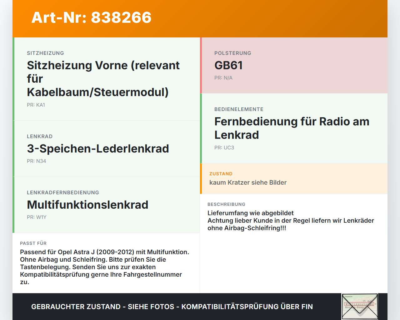 Opel Astra J 09-12 Lenkrad ohne Airbag Opel Astra J 09-12 07.12.2011 gebraucht Vorschau 3