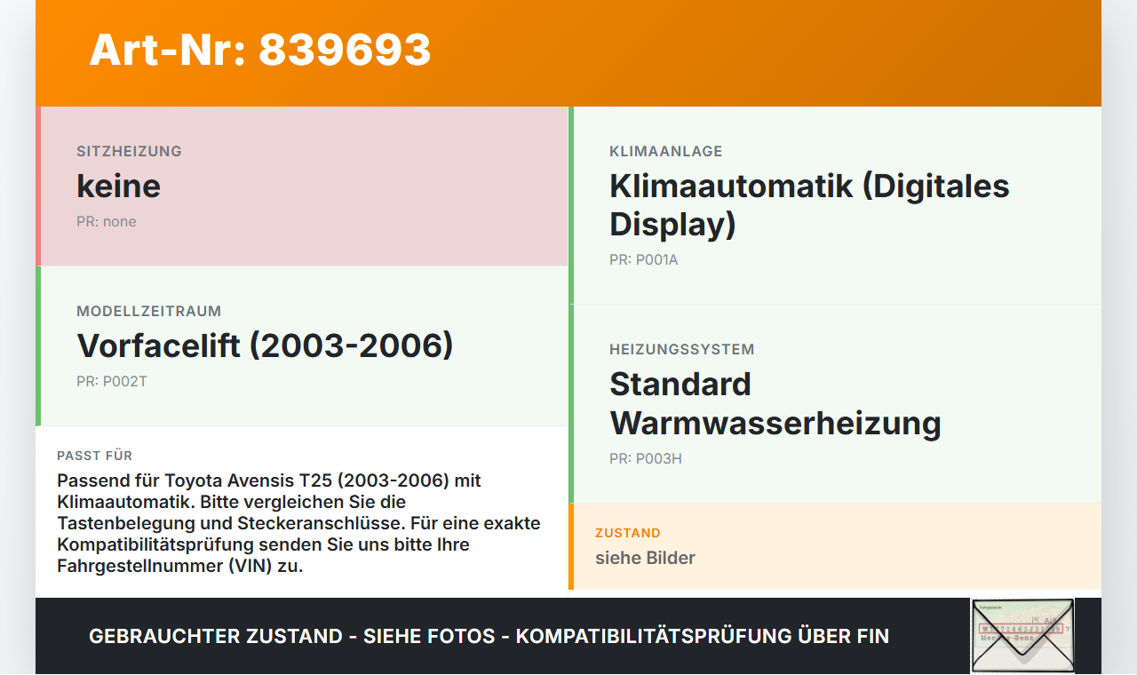 Toyota Avensis T25 03-06 Bedienteil Bedienelement Heizung Klimabedienteil Toyota Avensis T25 03-06 18.05.2006... Vorschau 3