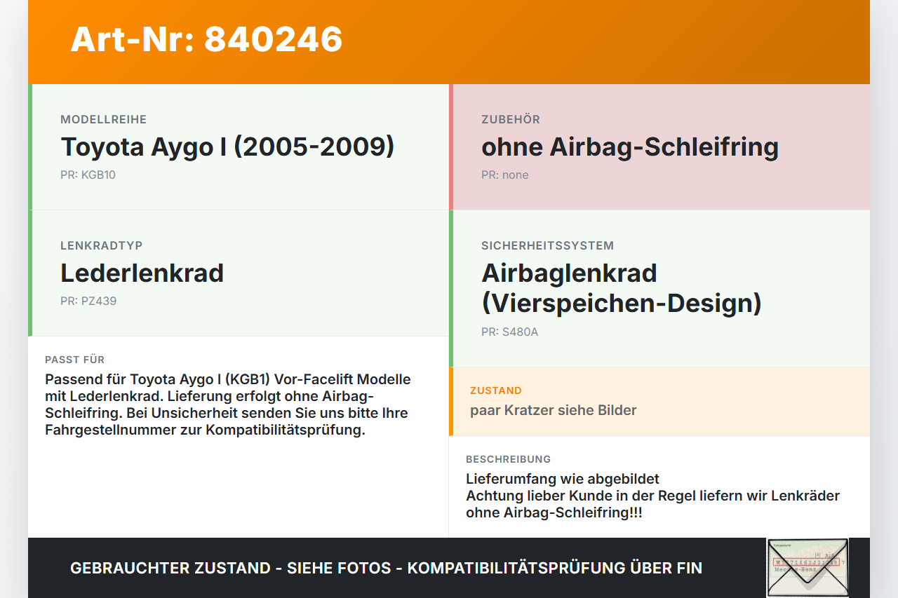 Toyota Aygo I KGB1 05-09 Lenkrad Airbaglenkrad Toyota Aygo I KGB1 05-09 26.09.2007 PZ439-90171-01 gebraucht Vorschau 3