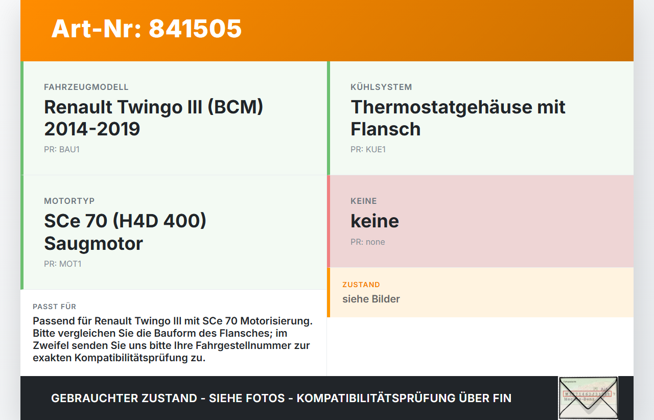 Renault Twingo III BCM 14-19 SCe 70 1,0 52KW Thermostat Flansch Thermostatgehäuse Renault Twingo III BCM 14-19... Vorschau 3