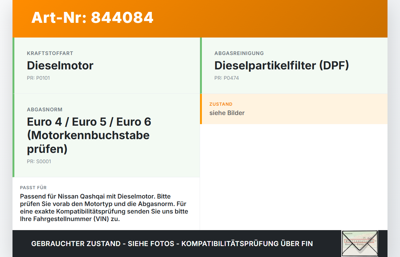 Nissan Qashqai J10 07-10 dCi 2,0 110KW Partikelfilter Rußpartikelfilter Dieselpartikelfilter DPF Nissan Qashqai J10... Vorschau 3