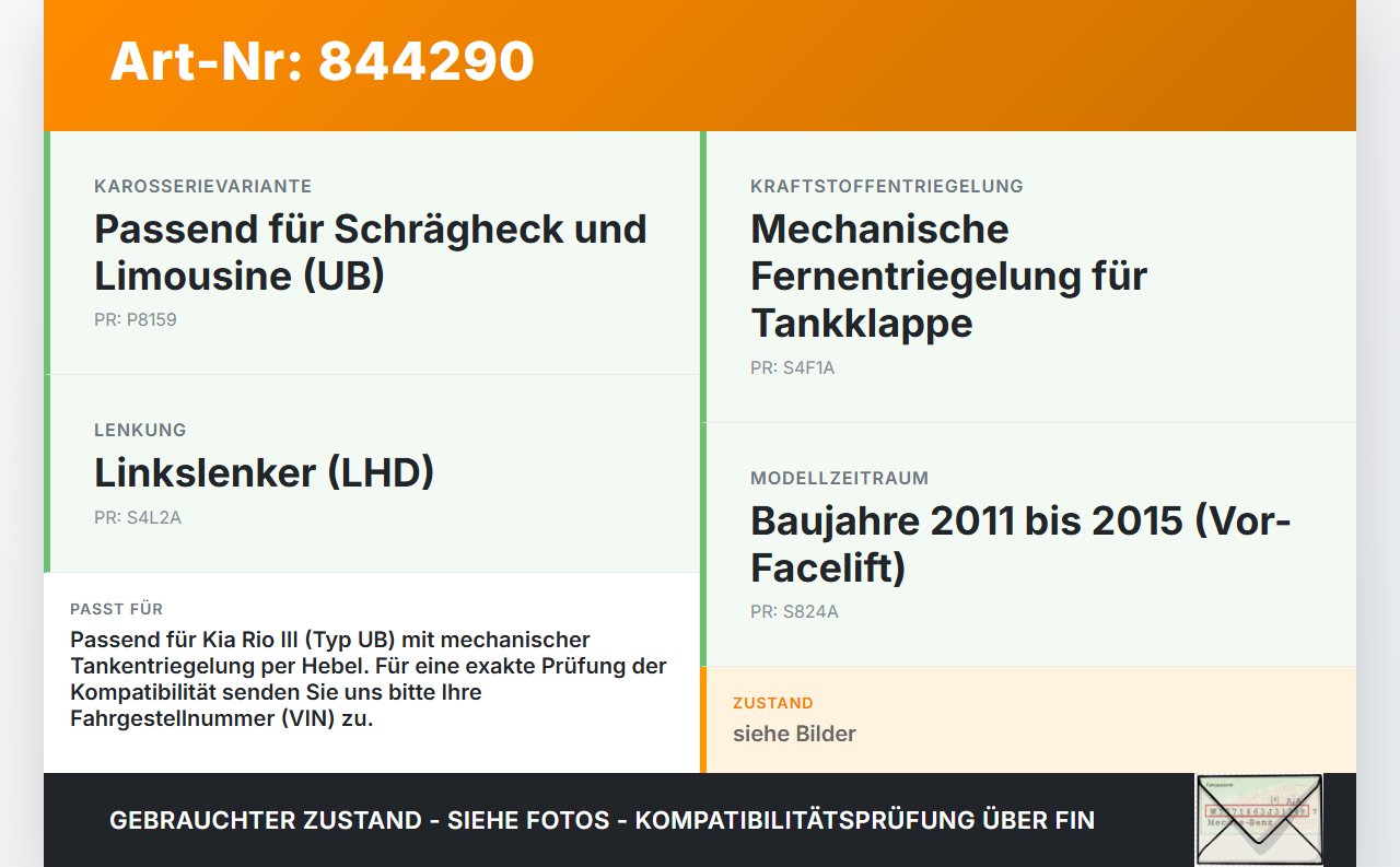 Kia Rio III UB 11-15 Hebel für Tankdeckel Entriegelung Kia Rio III UB 11-15 07.01.2012 gebraucht Vorschau 3