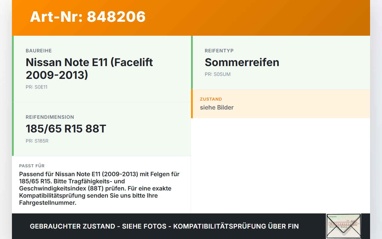 Nissan Note E11 09-13 2x Reifen Sommerreifen Goodrich 185/65R15 88T 5.6-6.0mm Nissan Note E11 09-13 28.09.2012 gebraucht Vorschau 3