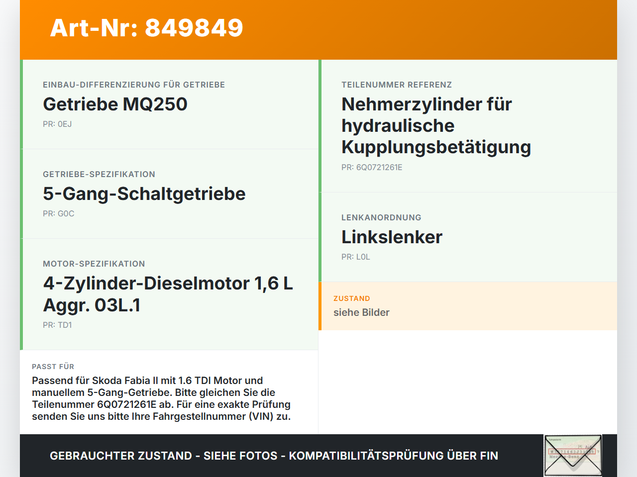 Skoda Fabia II 5J 10-12 TDI 1,6 66KW Kupplungszylinder Nehmer Nehmerzylinder Skoda Fabia II 5J 10-12 08.10.2010... Vorschau 3