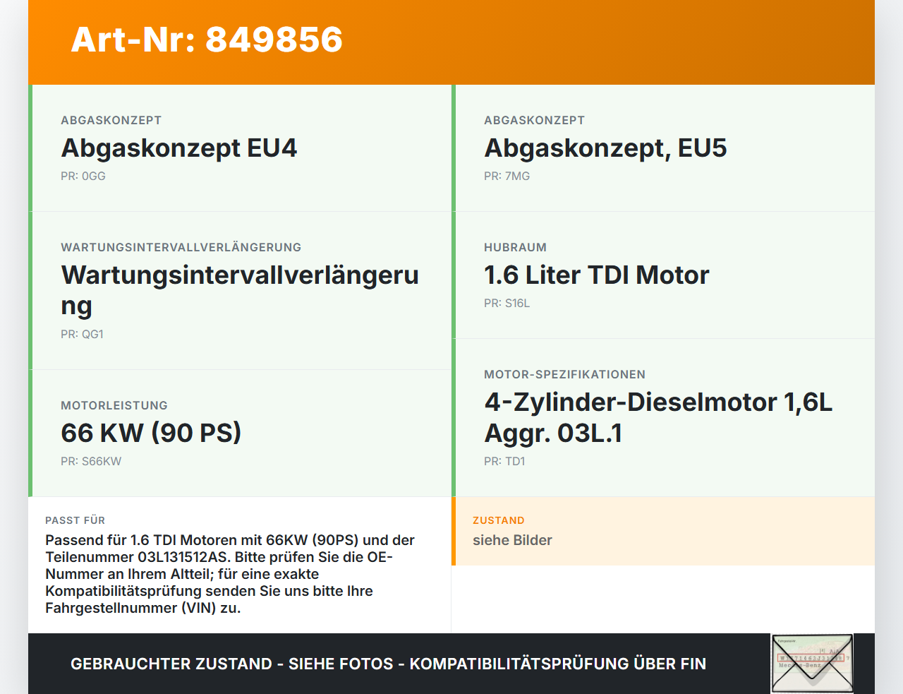 Skoda Fabia II 5J 10-12 TDI 1,6 66KW Abgaskühlung Wärmetauscher Skoda Fabia II 5J 10-12 08.10.2010 03L131512DP gebraucht Vorschau 3