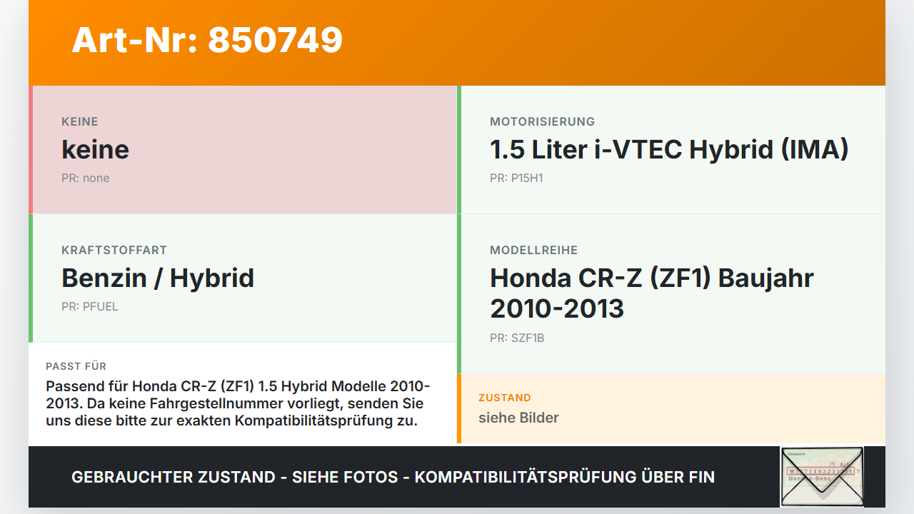 Honda CRZ ZF1 10-13 Hybrid 1,5 84KW Einfüllstutzen für Kraftstoff Tankeinfüllstutzen Honda CRZ ZF1 10-13 19.07.2012... Vorschau 3