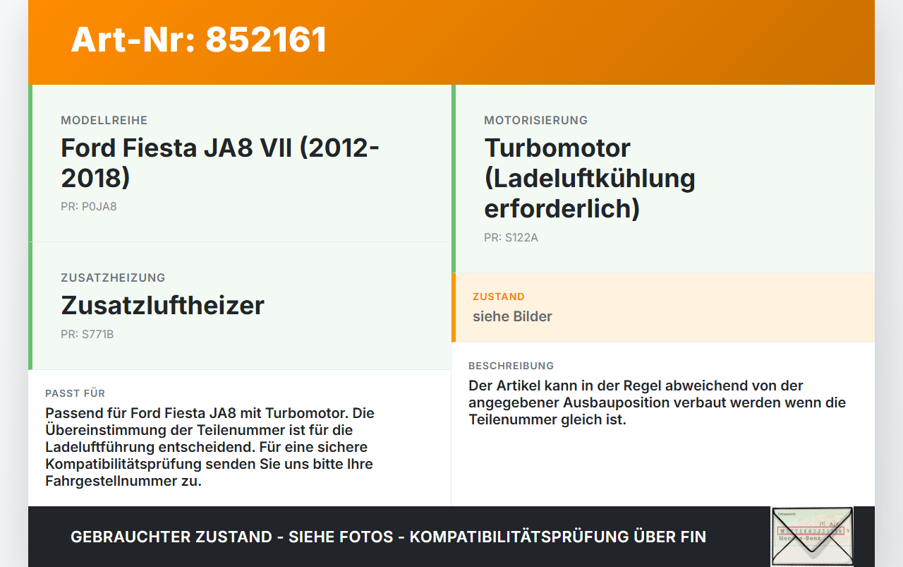 Ford Fiesta JA8 VII 12-18 GTDi 1,0 103KW Ansaugrohr Ladeluftschlauch Luftschlauch Pos.1 Ford Fiesta JA8 VII 12-18... Vorschau 3
