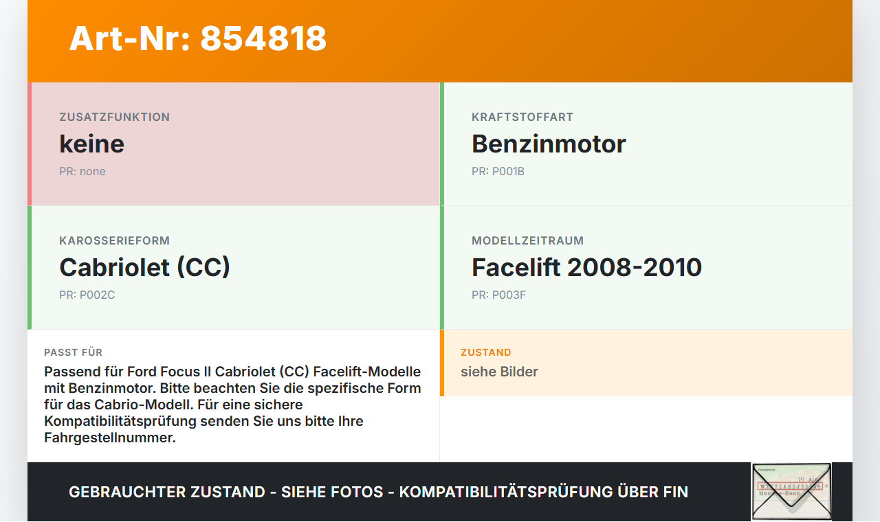 Ford Focus II CC 08-10 Tankdeckel Verschluss Tankverschluss Ford Focus II CC 08-10 22.12.2008 gebraucht Vorschau 3